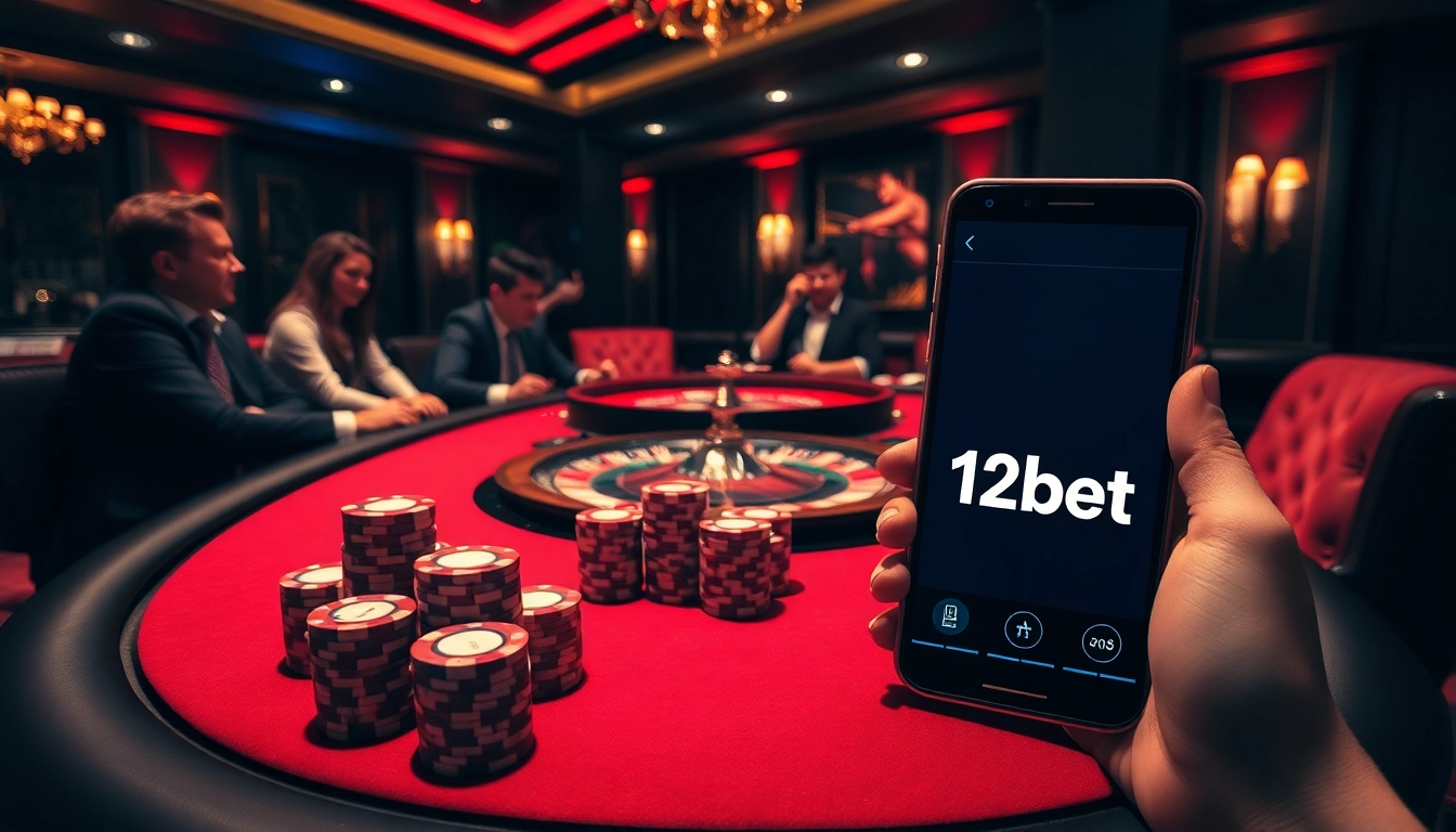 Experience thrilling gambling action at an elegant casino with the link 12bet featured.