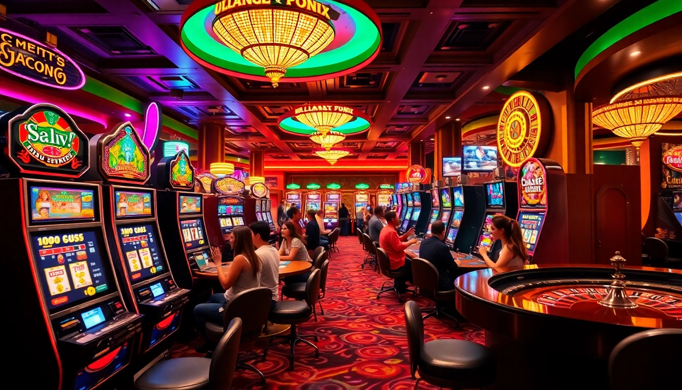 Jouez à des jeux casino en ligne dans un cadre éblouissant et vibrant de casino.