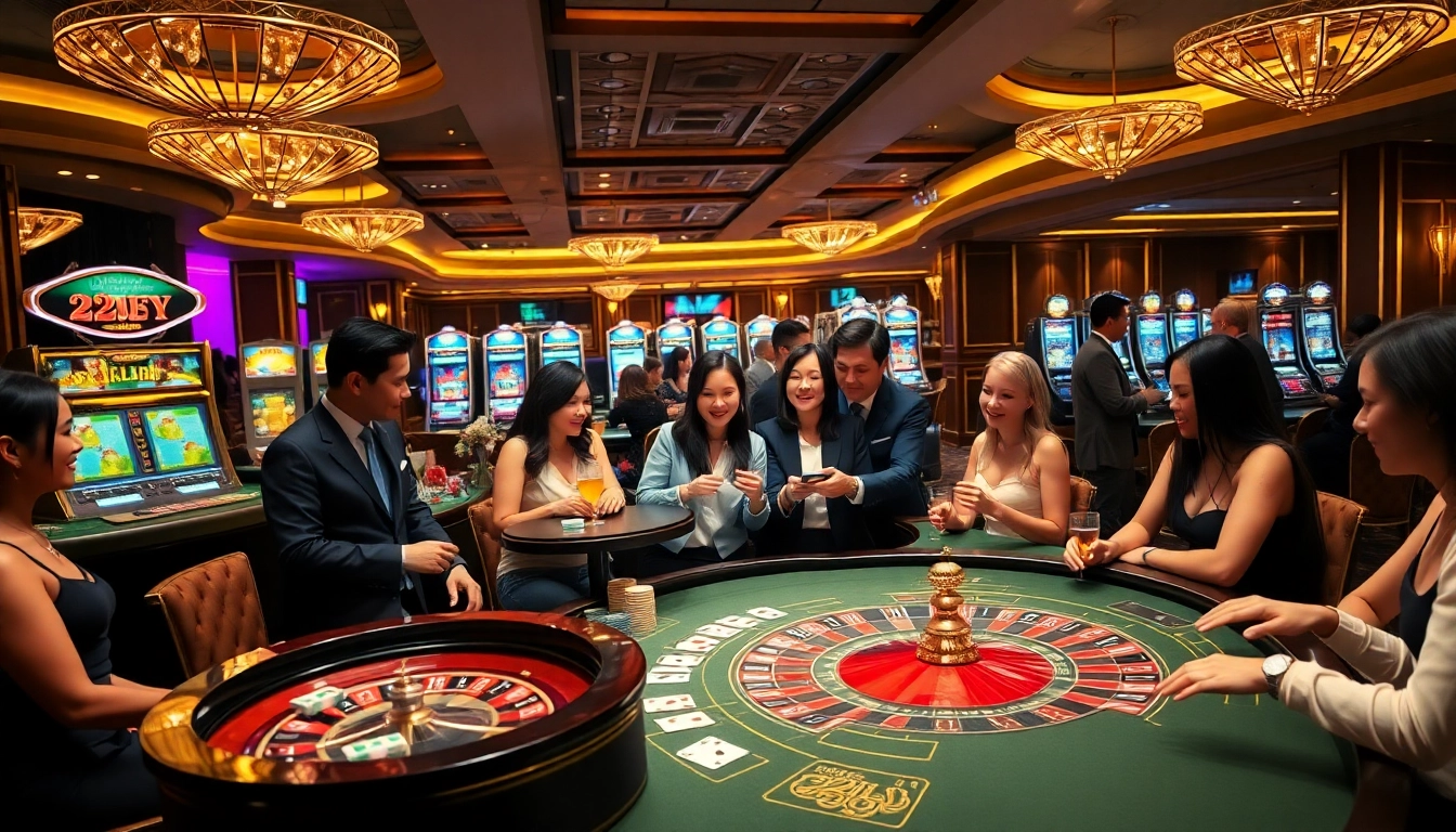 Experience high-stakes gaming at 22jl casino with vibrant tables and enthusiastic players.