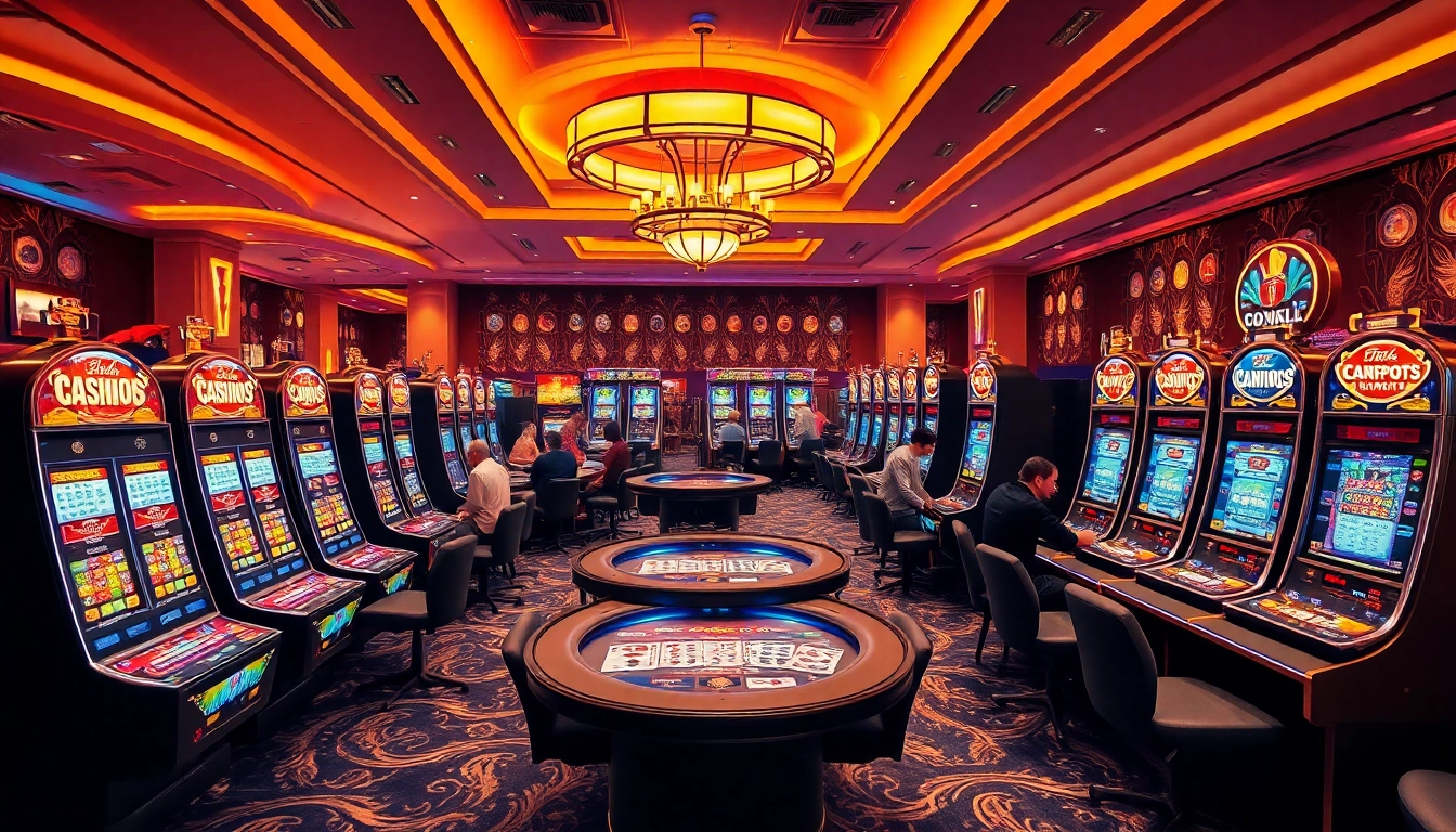 Jouez à casino en ligne avec des machines à sous vibrantes et une ambiance animée.
