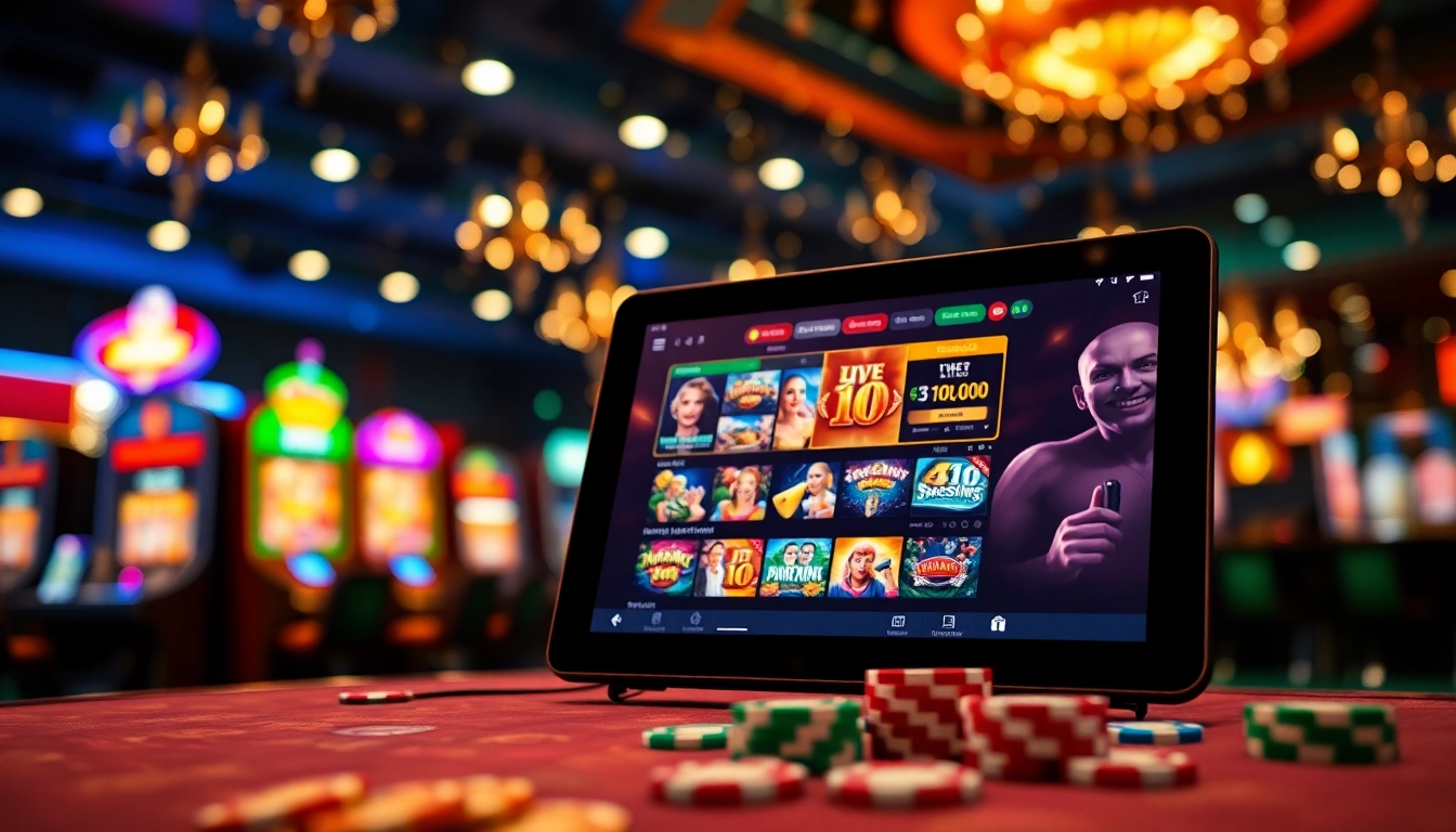 Capture the thrill of jeux casino en ligne with a vibrant digital device and live gaming action.