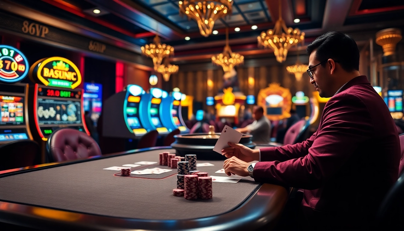 Experience the thrilling atmosphere of gambling at 68VIP with professional players at a poker table.